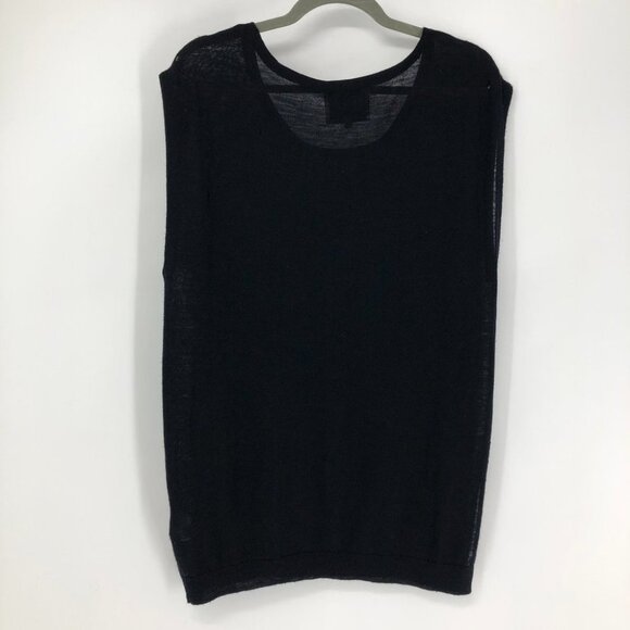 3.1 Phillip Lim Merino & Cashmere Blend Black Sleeveless Tunic size S *flaw* - Picture 2 of 15